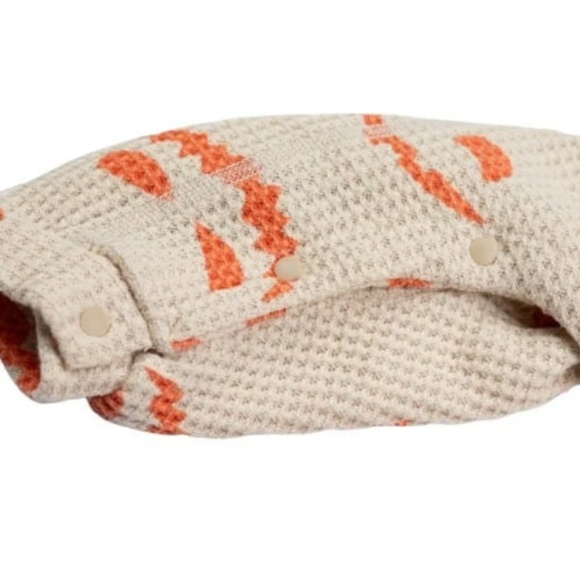 Mini Olie Waffle Knit Pumpkin One Piece Pajamas 9–12 Months Fall Halloween - Picture 4 of 6